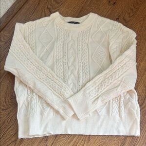 White Cable Knit Sweater